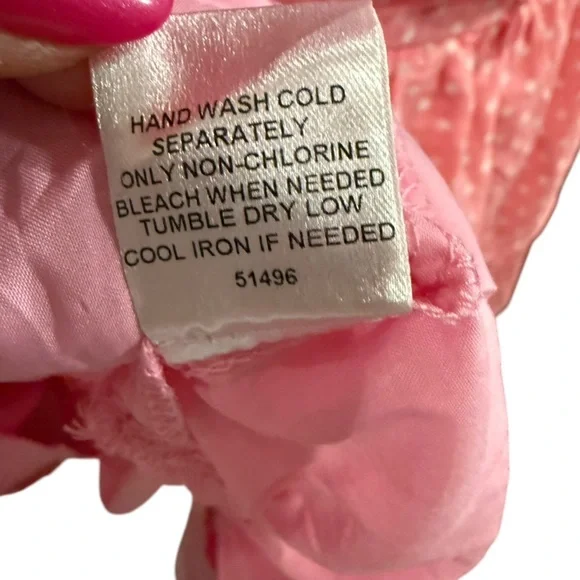 SugarLips Corinne Polka Dot Tiered Mini Dress bell sleeve flowy spring Easter S - Picture 11 of 12